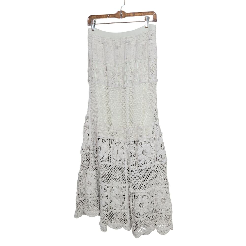 Boho Crochet Lace Midi Skirt
